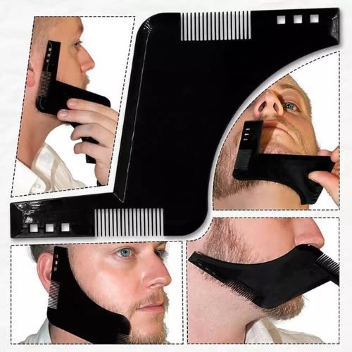 Professional Beard Shaping Tool And Trimming Template Comb - Black