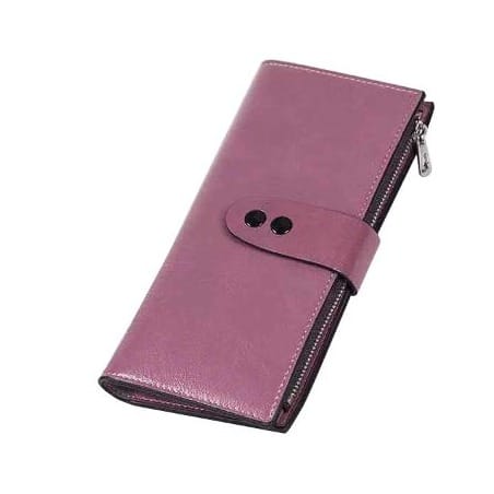 Leather Wallet For Women - Pale purple