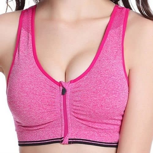 Zip Front Underware Brassiere Vest - Pink