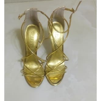 Strappy Gold Heeled Sandals
