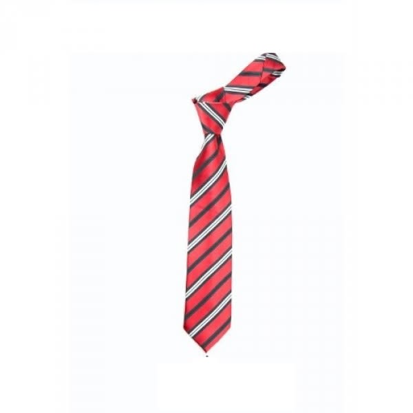 Striped Microfiber Tie - Red