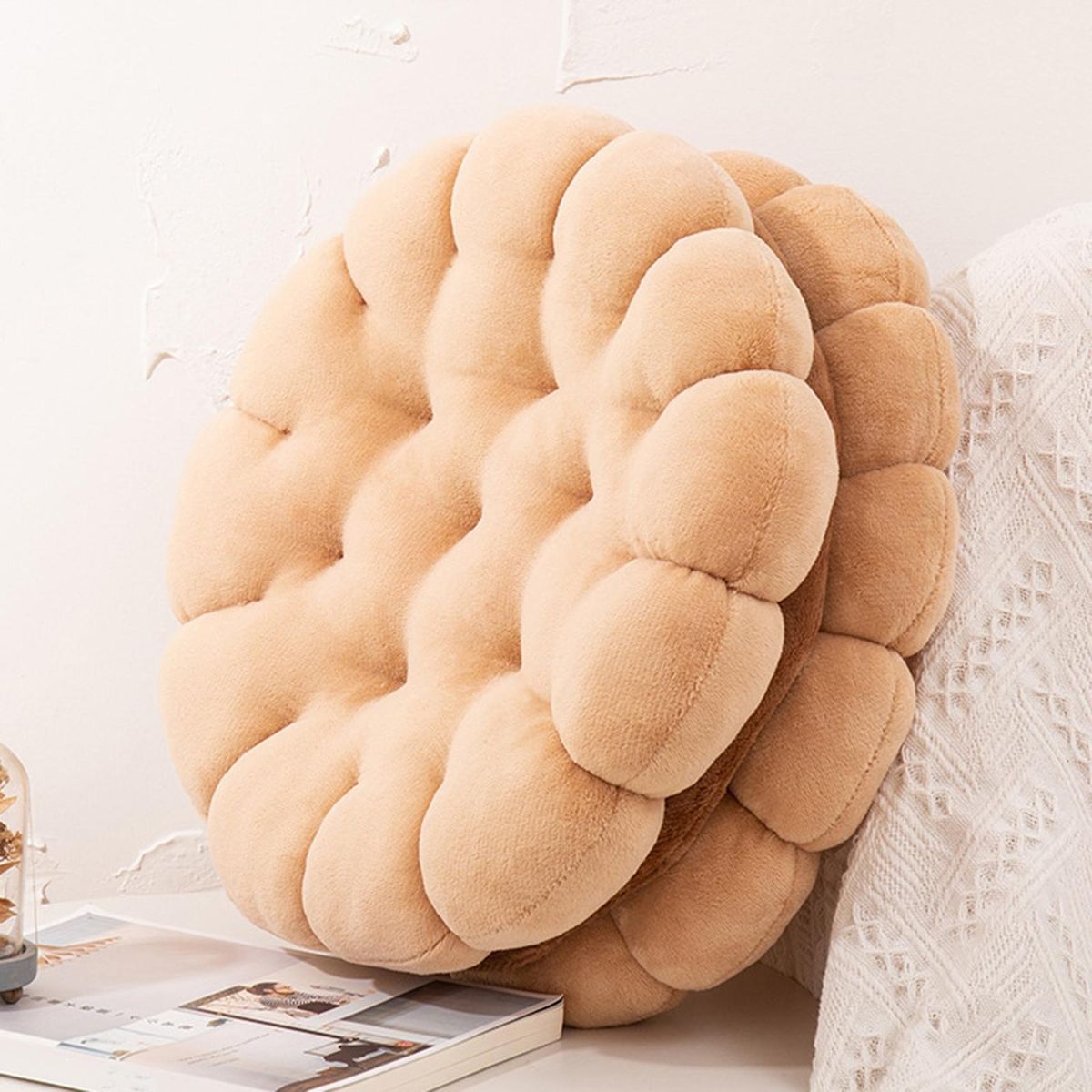 Plush Pillow Cushion Sandwich Biscuit Throw Pillow Cushion Sofa Home Decoration Camel