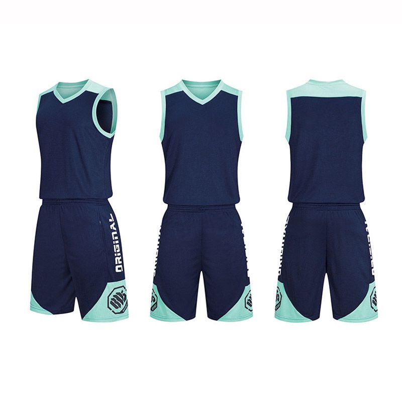 Adult Kids Training Jerseys Set,Sport Basketball Set（Dark Blue）