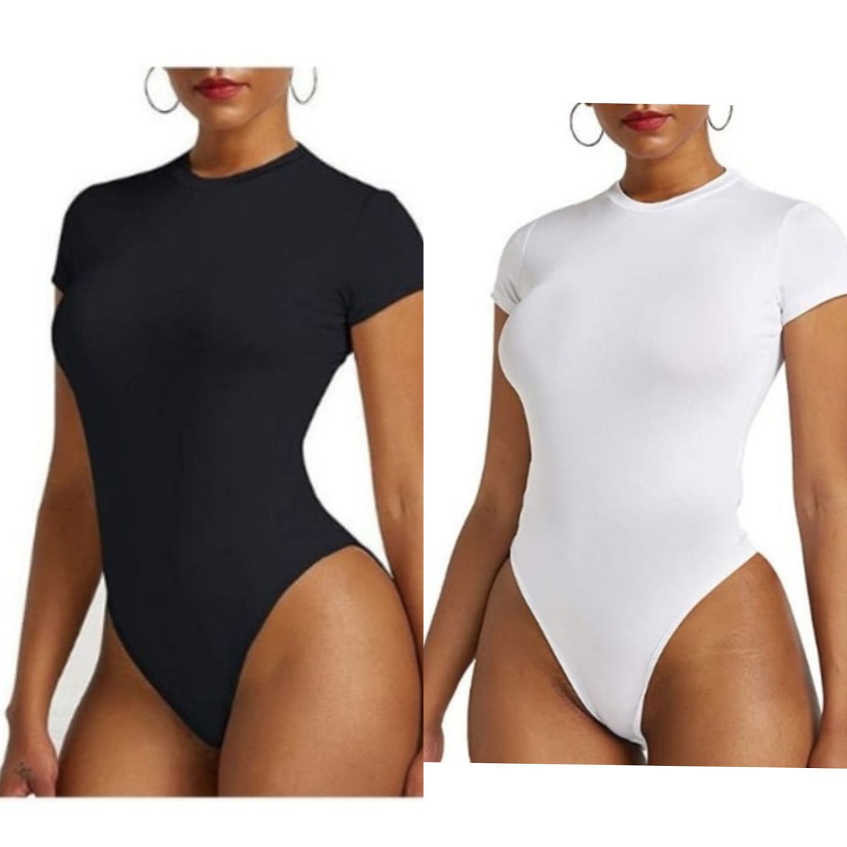 Sexy Short Sleeve Bodysuit 2pcs