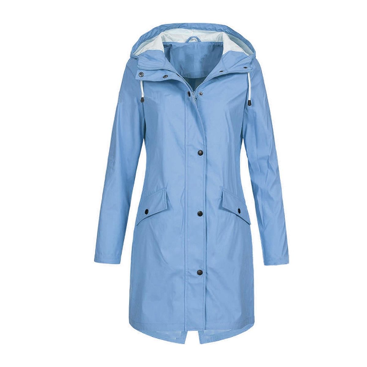 Women Jacket Waterproof Lightweight Rain Jacket Coat For 5XL Blue