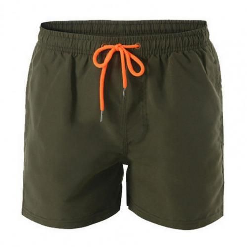 Stylish Beach Shorts Solid Color Wear-resistant Non-stick Elastic Waist Inner