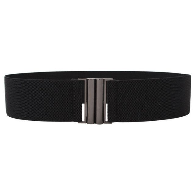 Belts For Women Black Waist Elastic Ladies Band Round Buckle Decoration Coat Sweater Fashion Dress Rice White(#style 23)