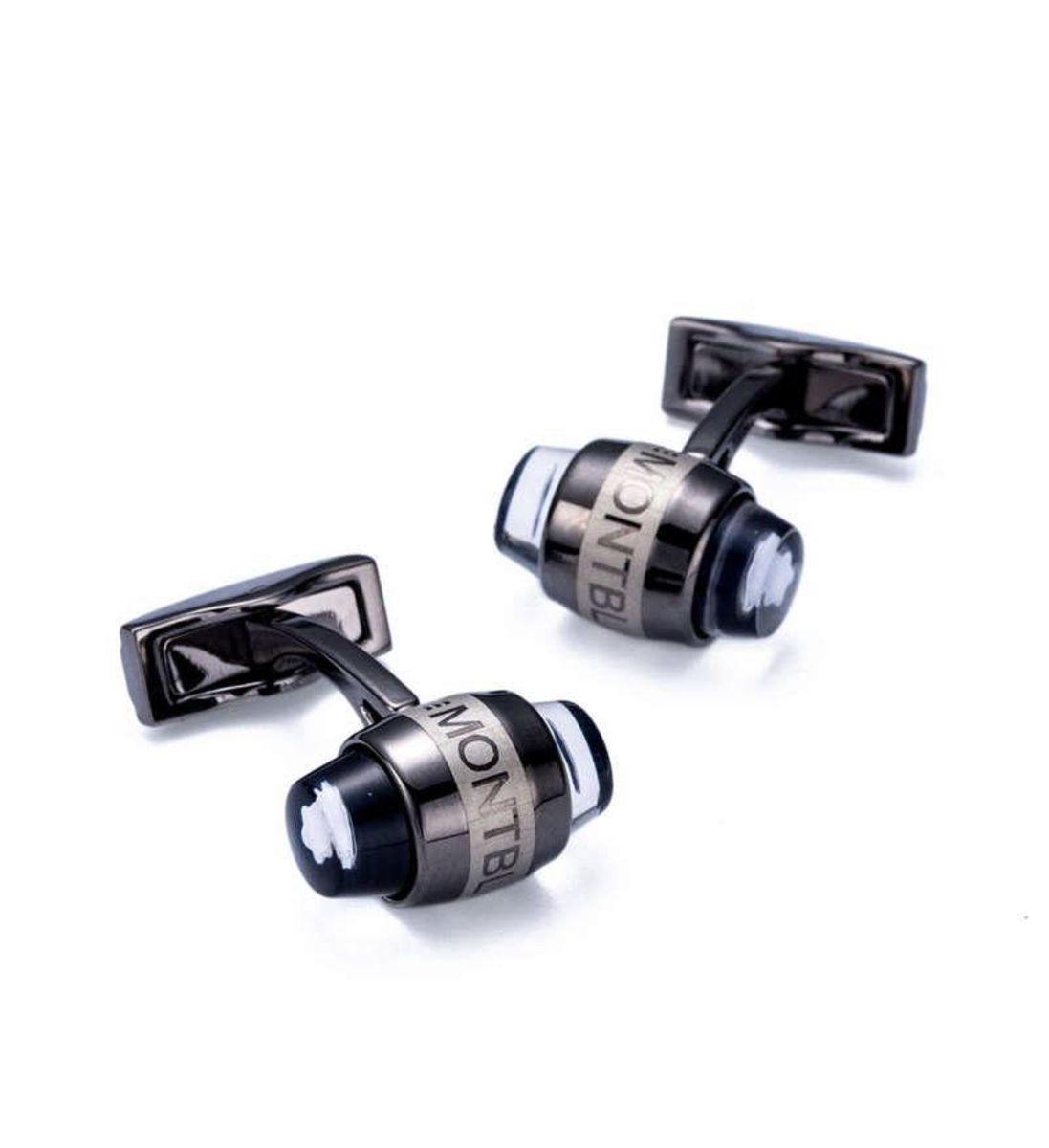 Men's Cute Black Cylinder Shape Cufflinks