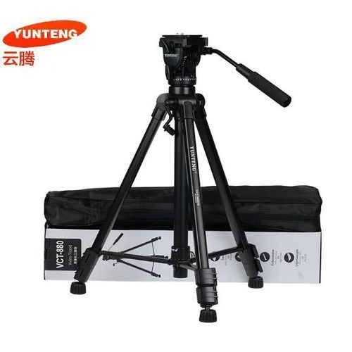Standard 880 Portable Lightweight Video/Camera Tripod Stand With Fluid Head - Black