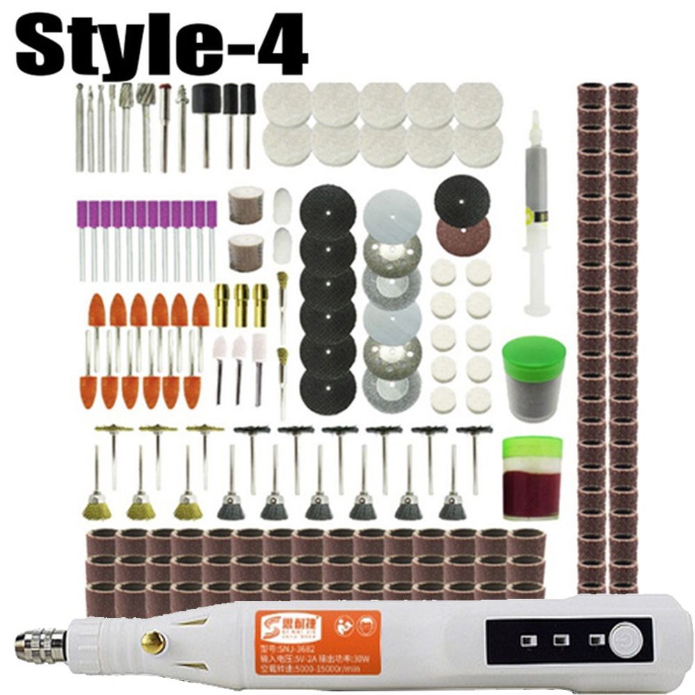 3 Speeds 0.5-3.2mm USB Mini Electric Drill Pen Electric Grinder Engraving Carving Polishing Machine Rotary Tool With Accessories