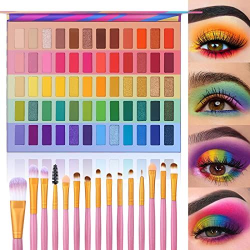 UCANBE Makeup Set  60 Colors Eyeshadow Palette With 15Pcs Ma