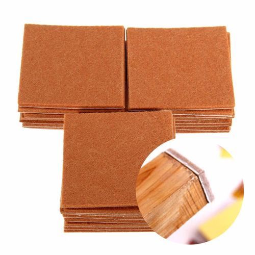 24 Pcs Oak Wood Vinyl Tile Laminate Floor Furniture Protector Felt Pads Chairs