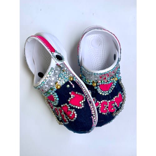 Bling Custom Rhinestone Crocs - White