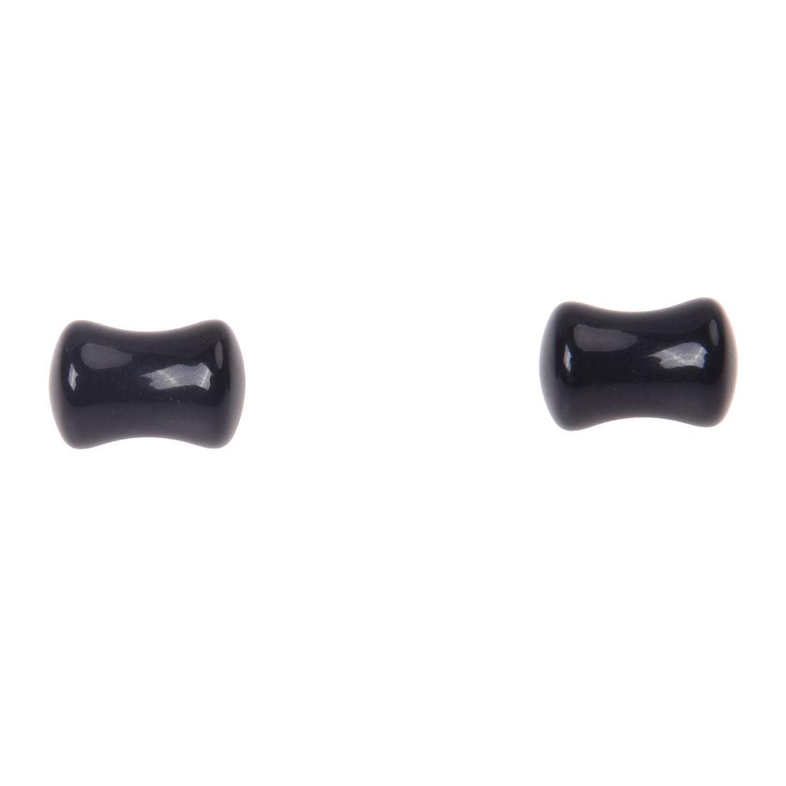 Pair of Solid Saddle Ear Plugs /Tunnel Gauges Earlet Eyelet