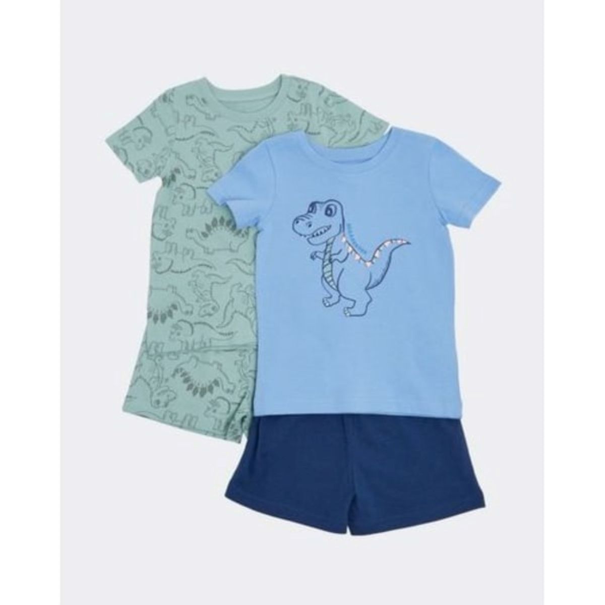 2 Pack Boys Dinosaur Short Pyjamas Set