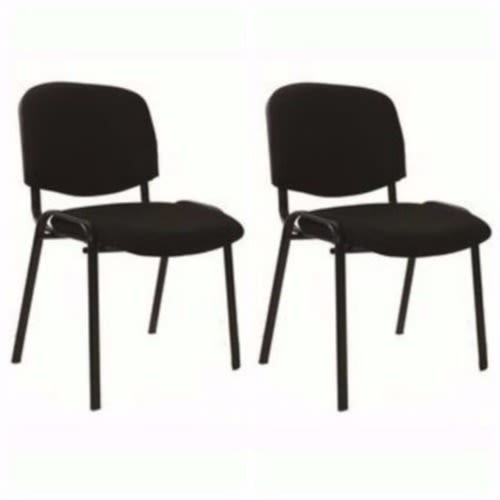Emel 4 -Legged Visitor Fabric Office Chairs - Black