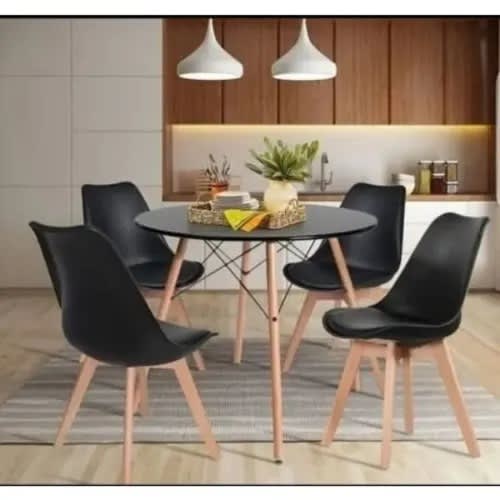Glasswing Dinning With 4 Chairs- Black