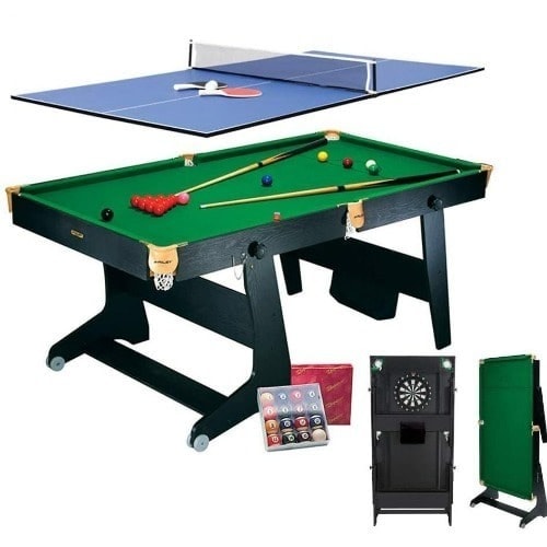 2 In 1 Combo Pool Table & Tennis Table - 6 Foot - Foldable