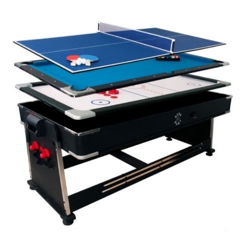 7ft  3-in-1 Multi Games Table Tennis Pool Air Hockey With Accessories