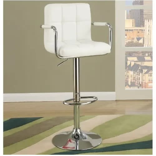 Adjustable Height Bar Stool - White