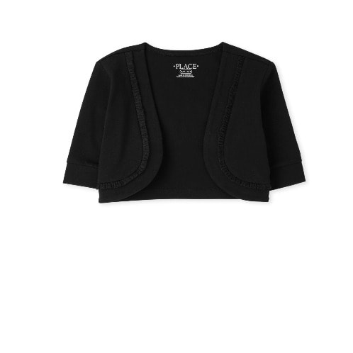 Girl's Ruffle Bolero Jacket- Black