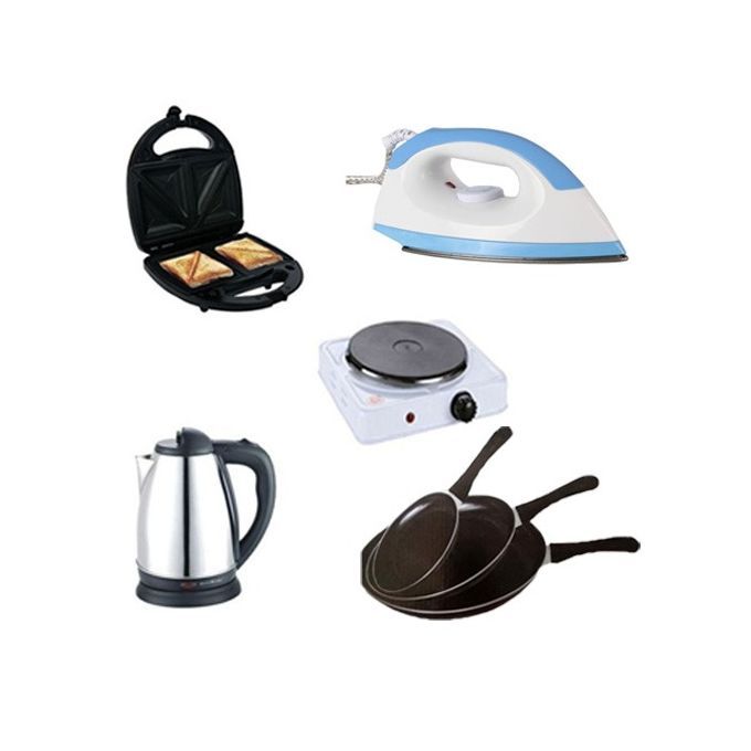 Kettle + Toaster+ Frypan +iron+ Electric Cooker