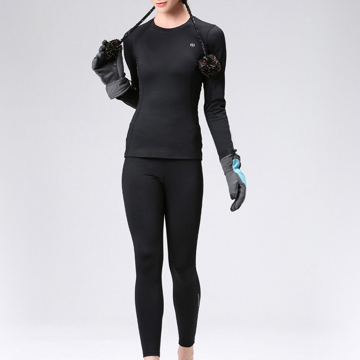 2PCS Women Winter Thermal Underwear Fleece Lining Thick Warm