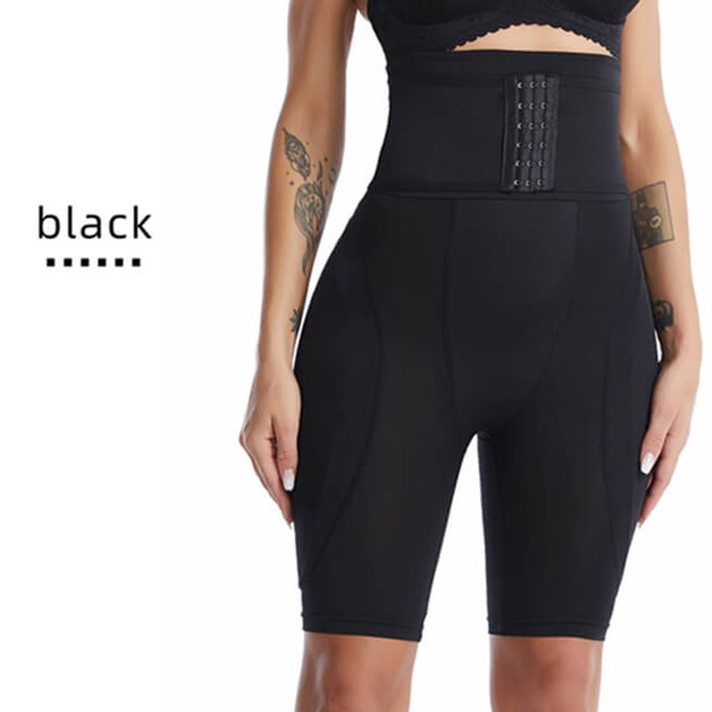 (Black High Waist 2)Women  Lifter Shapewear High Waist Tummy Compressed Body Shaper Pads Control Panties Fake Ocks Lingerie Thigh Slim Hips DOU