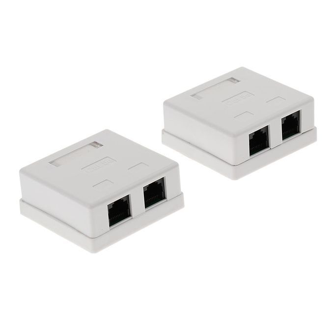 4Pcs 2 Port Cat5e  Network/Internet Cable Wall Surface Mount Compact