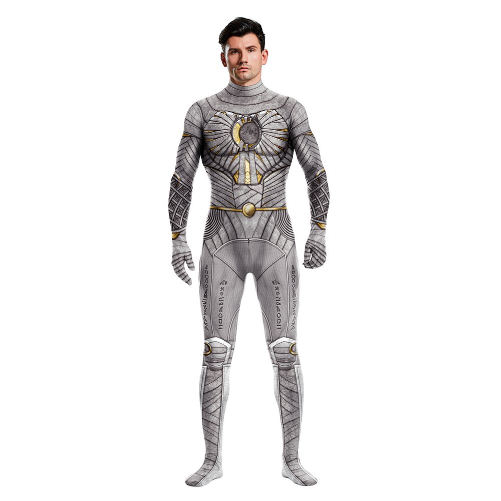Y Bodysuits With Tail Men's Moon Knight Cow Animals Open Crotch Zipper Cosplay