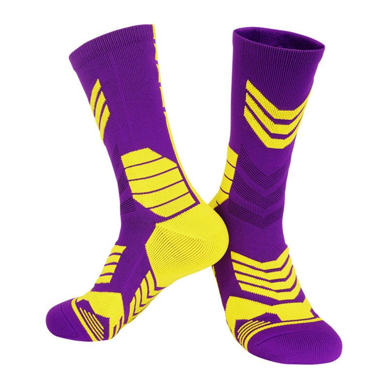 Men Football Sock,Adult Sport Non-Slip Soccer Sock (Purple)