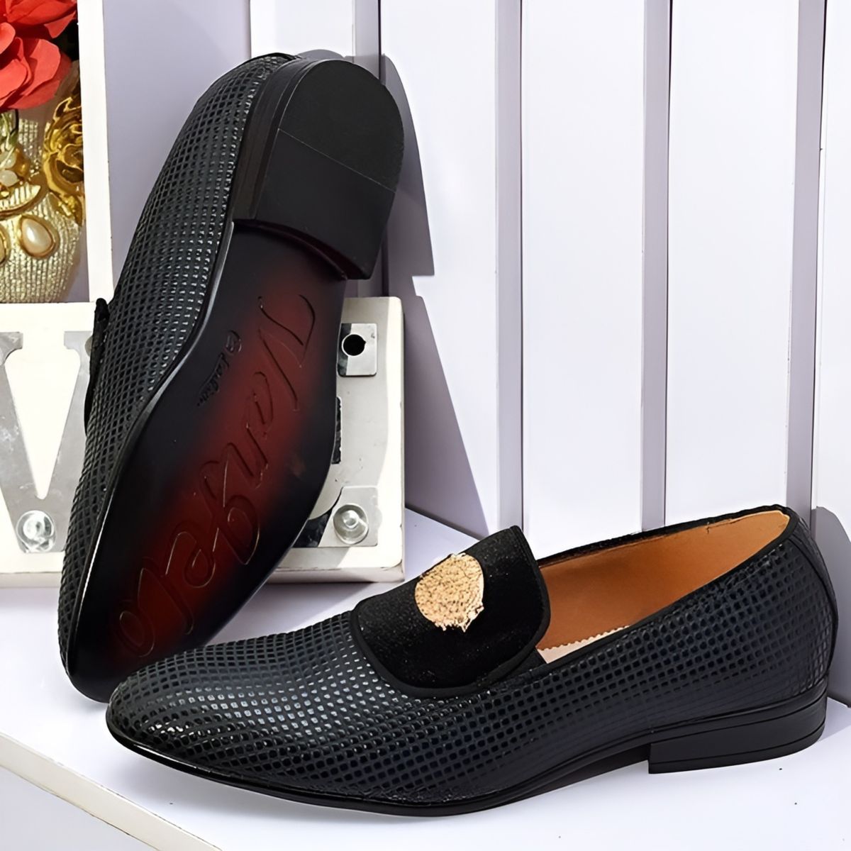 BIG DOT ITALIAN LEATHER BLACK  SHOES
