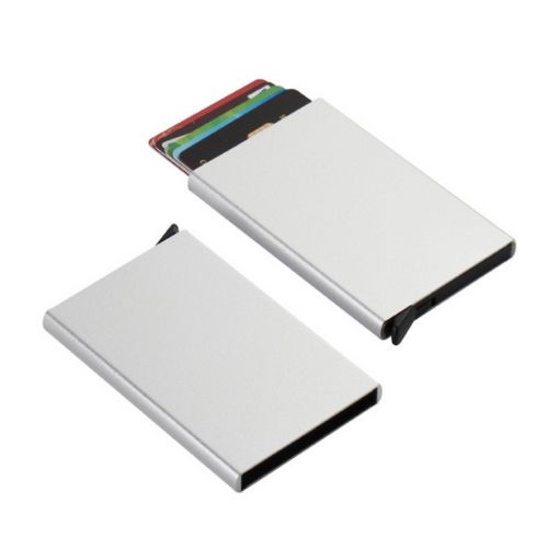 Stainless  Metal Atm Pop Up Credit Card Holder  -Silver