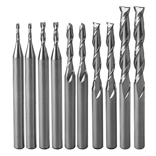 HOZLY CNC Router Bits Set 18 Shank CNC Bit End Mill Flat Nos