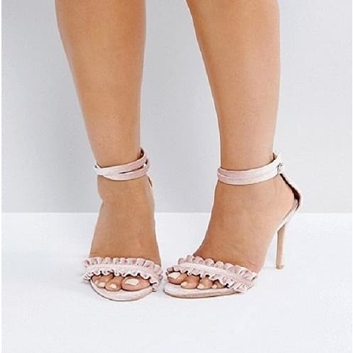 Ruffle Heeled Sandal
