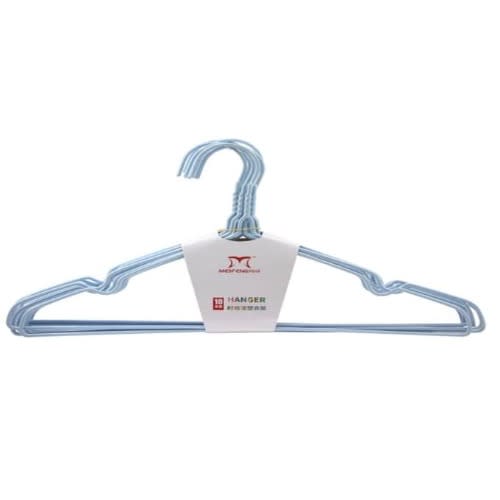 Non Slip Coated Metal Hanger -10pcs - Blue