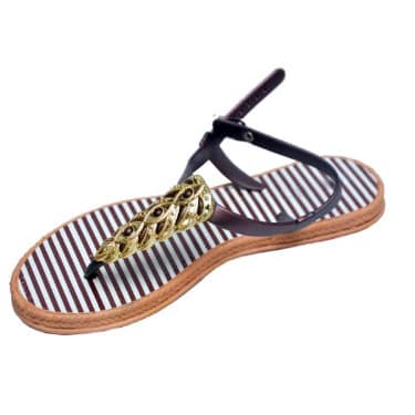 Striped Sandal - Brown