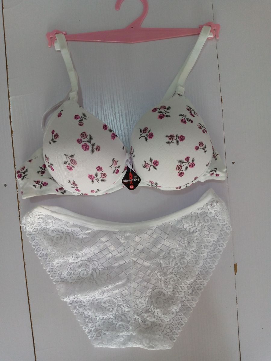 Padded Women Turkey Bra (EU 75/80/85) + Pant (M-L) Size -white