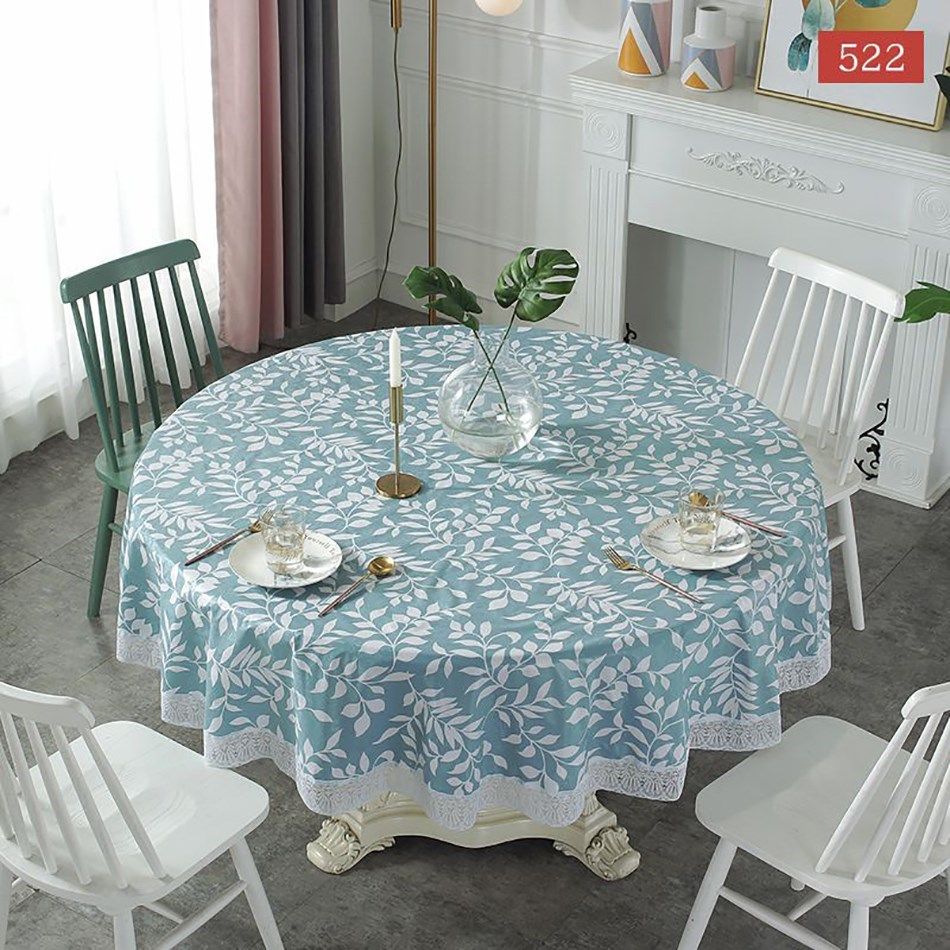 Round Tablecloth Plastic PVC Soft Geometric Embossing Dinning Living Room Waterproof Oilcloth Table Cloth Cover Mat Home Decor C