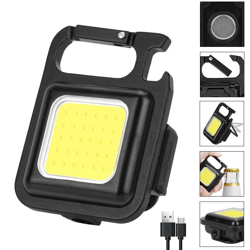 Mini LED Keychain Light USB Rechargeable Pocket Work Light  Flashlight