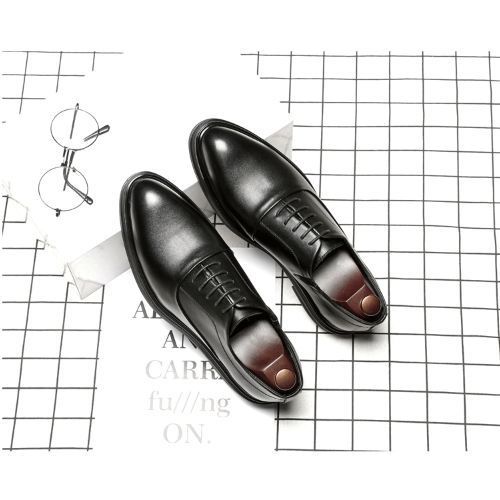 Mens Plus Size Formal Leather Dress Shoes - Black