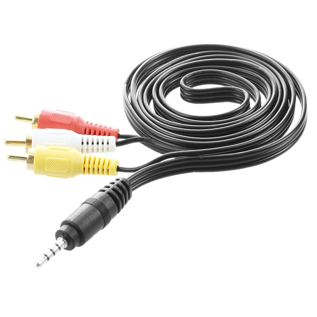 4.9ft Long 3.5mm Jack To 3 RCA Male Adapter AV