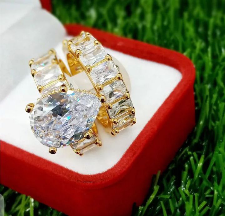 Diamond Stone Three In One Wedding Set (plus Male Band)