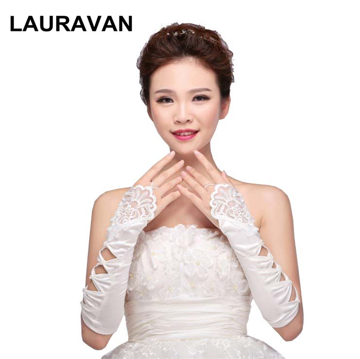 1 Pair Bride Red White Elegant Opera Short Gloves Lace Prom