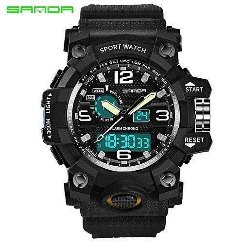 SANDA Brand Watch Sports Watch Military Army Analog Digital LED Electronic Quartz Wristwatches 50M Waterproof Relogio Masculino 742