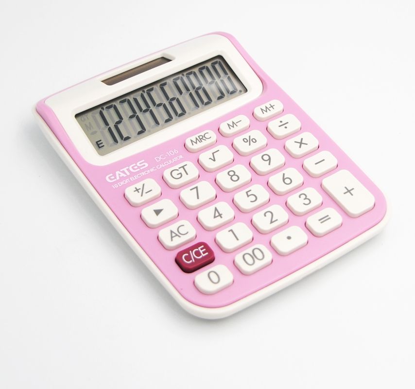 10 Digit Desk Calculator Large Ons Financial Business Accounting Tool Pink