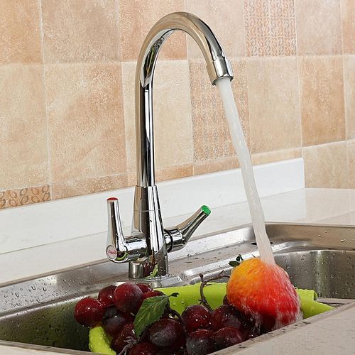Spring Chrome Twin Handle Swivel Kitchen Faucet Mixer Tap With Sprayer Sink