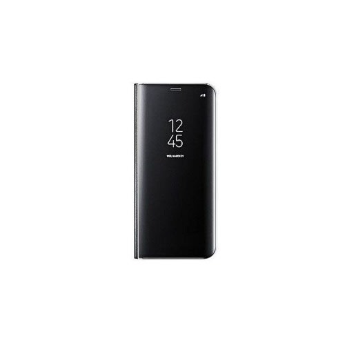 Clear View Standing Cover Case For Huawei Nova 3i- Black + Free Tempered Glass