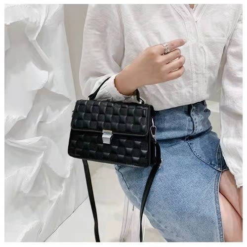 Premium Quality Leather Ladies Crossbody Hand Bag- Black