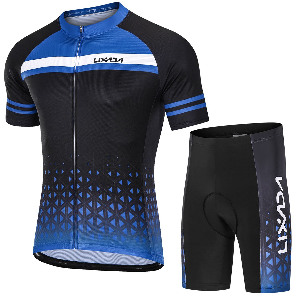 Men Cycling Jersey Set Breathable Quick-Dry Short Sleeve